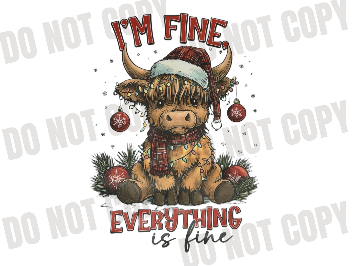 I'm Fine Highland Cow