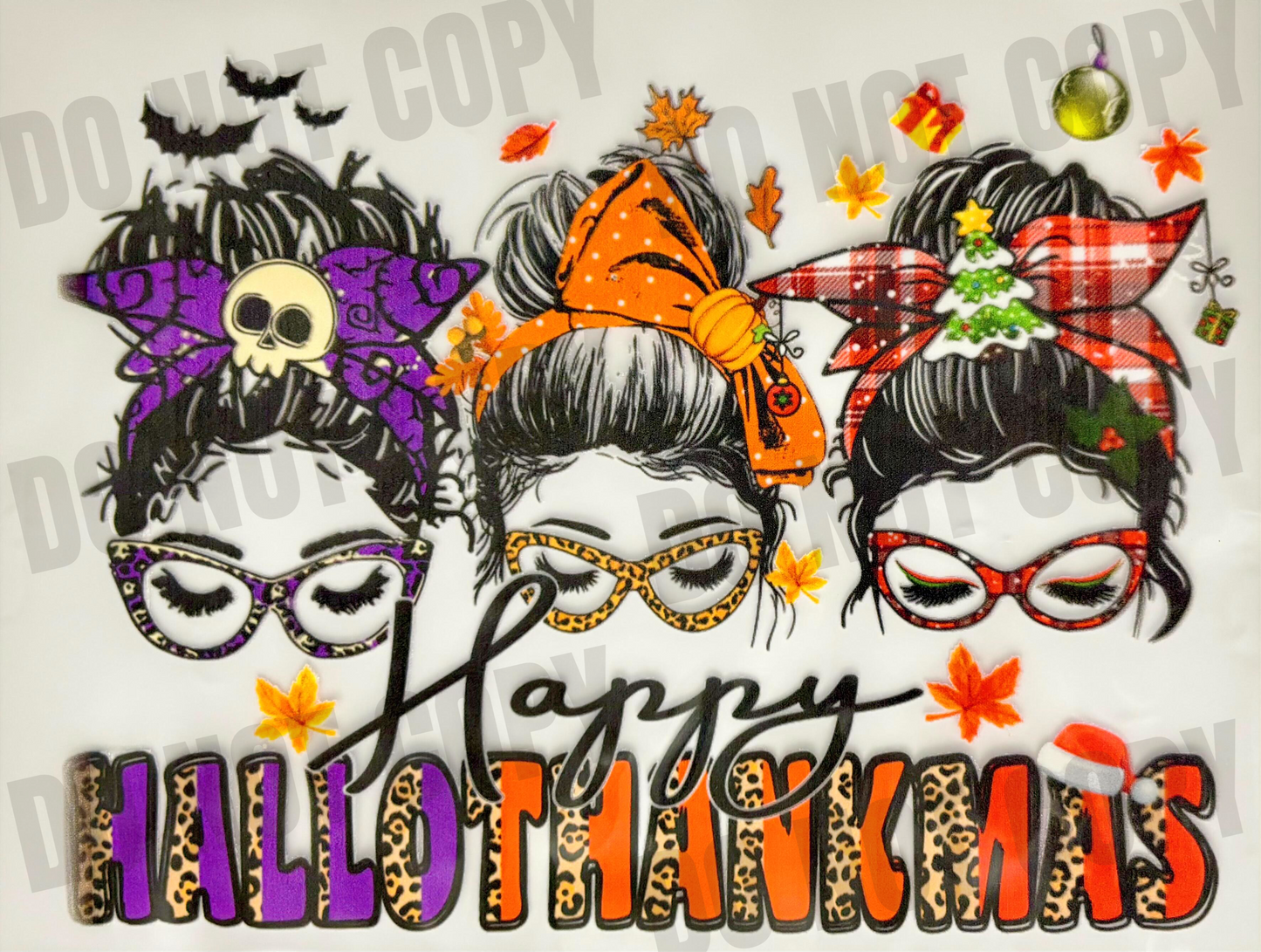 Happy Hallothanksmas Messy Buns